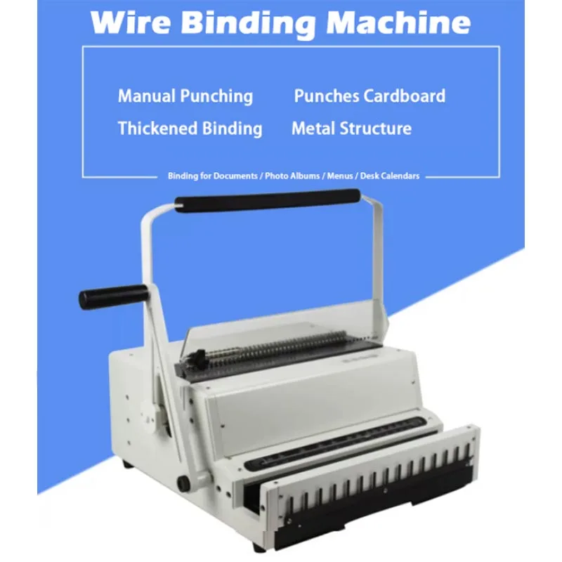 Binding Machine 2:1+3:1 Double Wire Binding Machine Iron Ring Binding Machine Loose-leaf Hole Punch for Book and Calendar