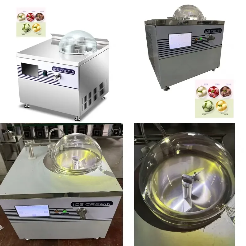 Desktop Ice Cream Machine Commercial Stainless Steel Cylindrical Hard Ice Cream Maker Frozen Yogurt Machine for Home Business