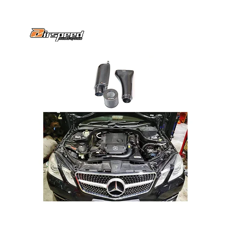 

Airspeed Brand Automotive Parts 100% Dry Carbon Fiber Cold Air Intake System For BENZ C,E W204(1.8T)