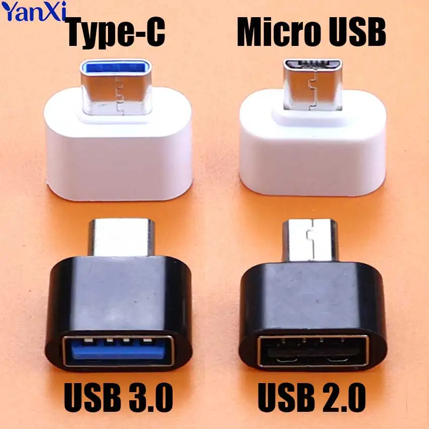 Micro USB Type-C to USB A 2.0 3.0 Connector Male To Female OTG Data Adapter Plug For Mobile Phone Mouse Keyboard MacBook iPad