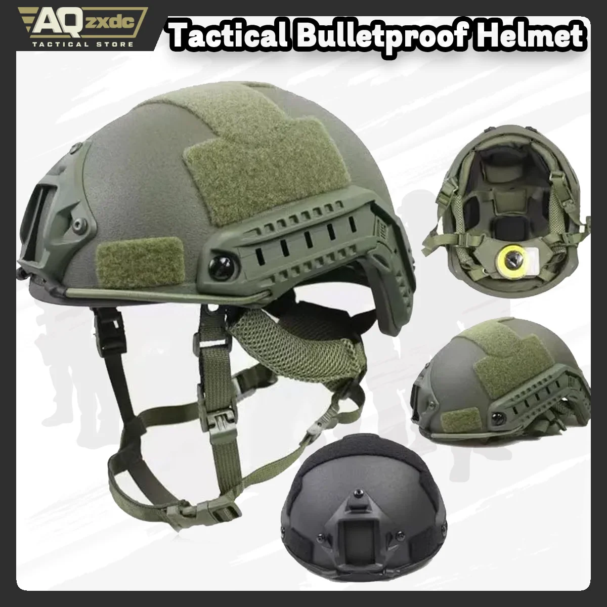 AQzxdc Tactical FAST FRP Fiberglass Tactical Helmet With Wendy Style Adjustable Straps and Memory Pads Helmet Accessories