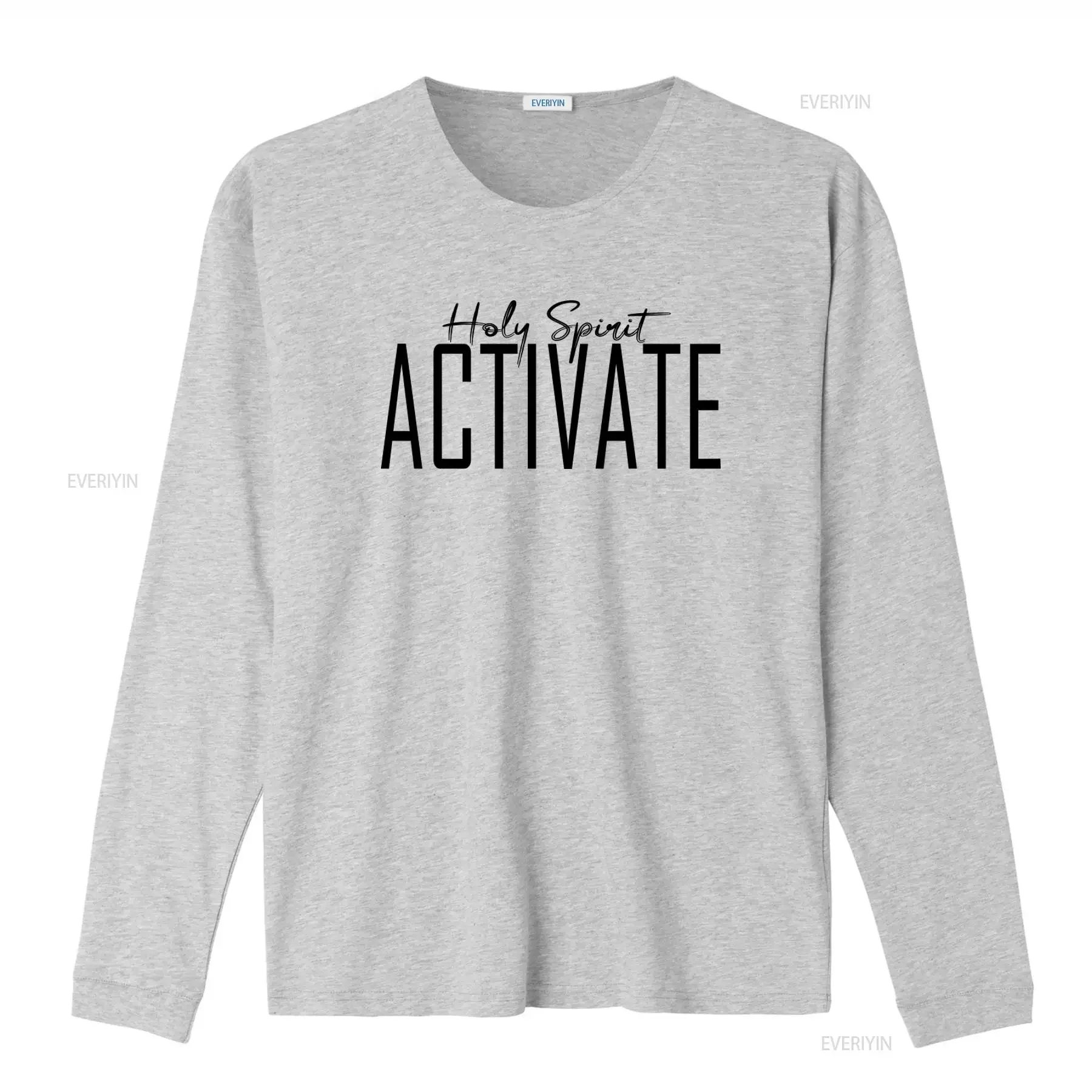 Holy Spirit Activate Christian Bible Jesus Quote Women's T Shirt  vintage Washed homme Casual graphic Slightly view 4