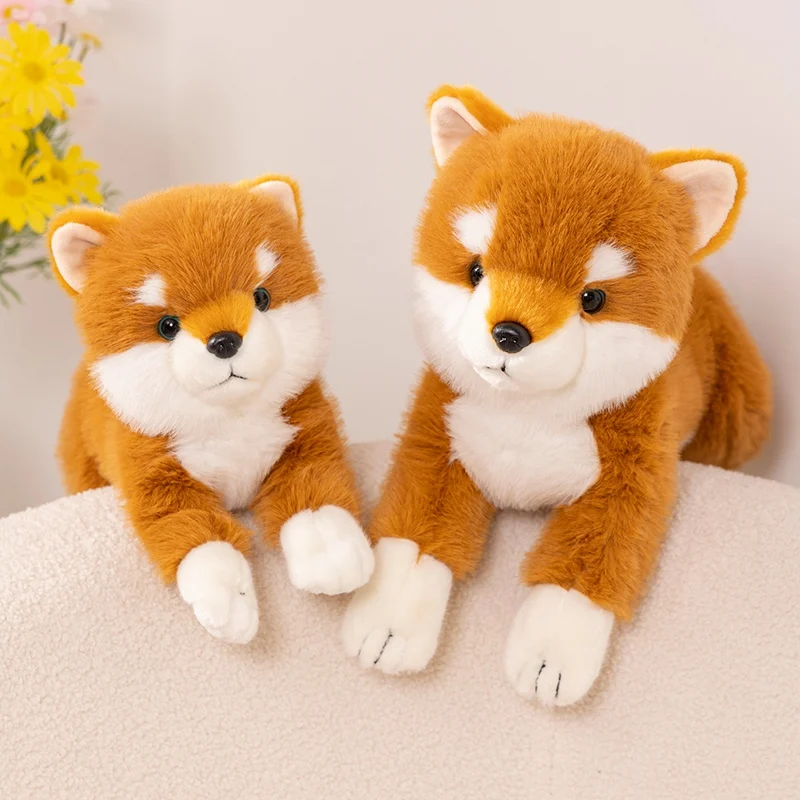 Simulation niedlichen Shiba Inu Hund Husky weichen flauschigen Welpen liegen anfällig Plüschtiere Kawaii ausgestopfte Haustier Puppe Baby Schlaf kissen Mädchen Geschenk