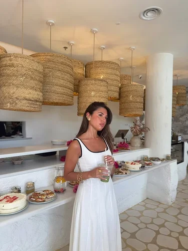 Imagen 2 del producto ETJ 2025 novedad de verano, versión acampanada con ribete de color contrastante, elegante vestido sin mangas MIDI a juego