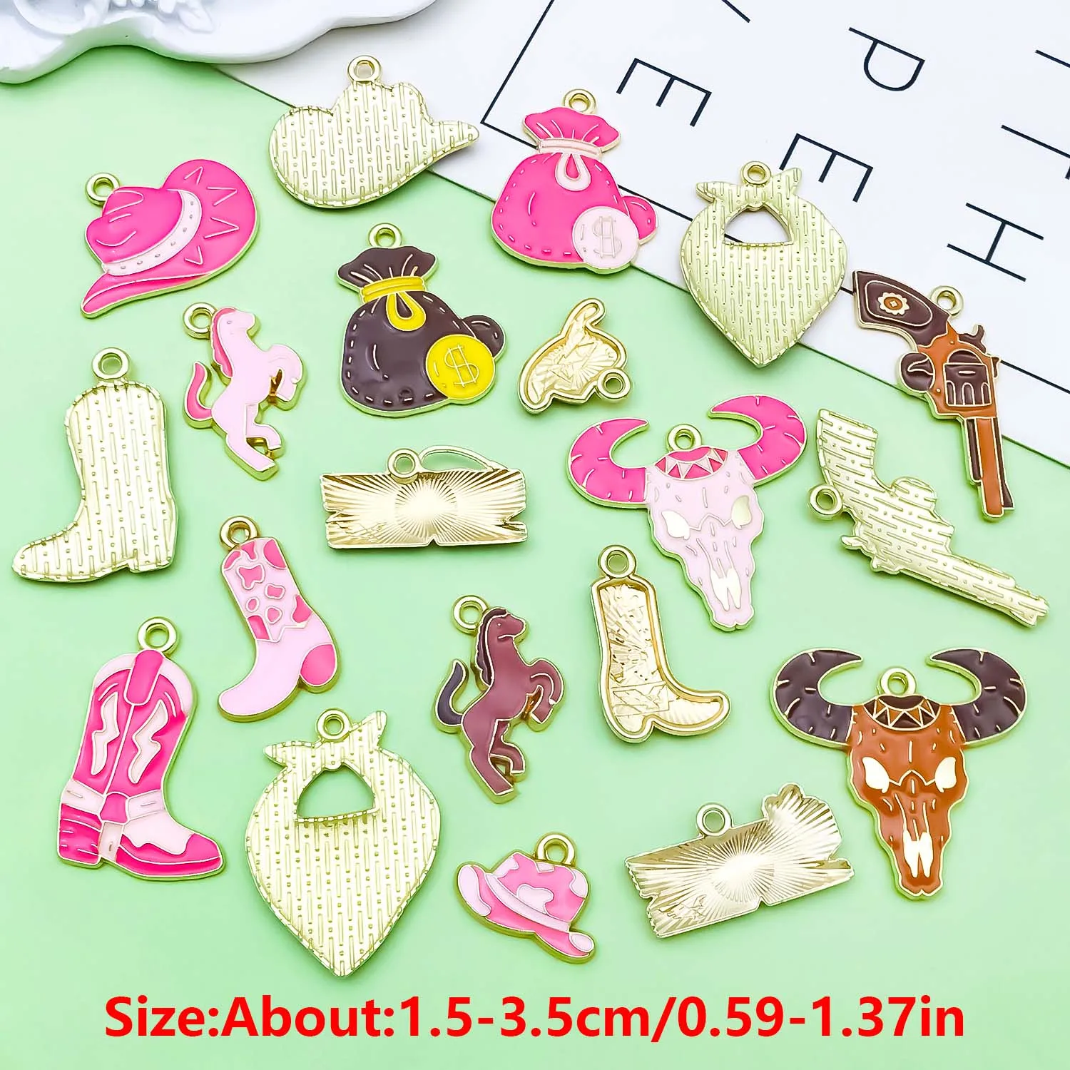 10/20pcs Western Cowboy Charms, Alloy Bull, Boots, Horses, Pistols, Purse Pendants for DIY Jewelry Making Accessories