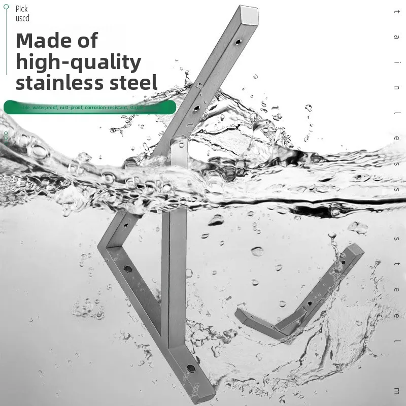 Stainless Steel Triangular Bracket Support Wall Mount Shelf Rack Partition Bracket Durable Modern Simple Design
