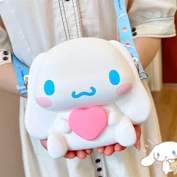 Nowa silikonowa torba Crossbody Kawaii Sanrio Cinnamoroll wodoodporna torebka z w stylu kreskówki na monety Anime kreskówka uroczy portfel dla studentów prezent dla dziewczynki