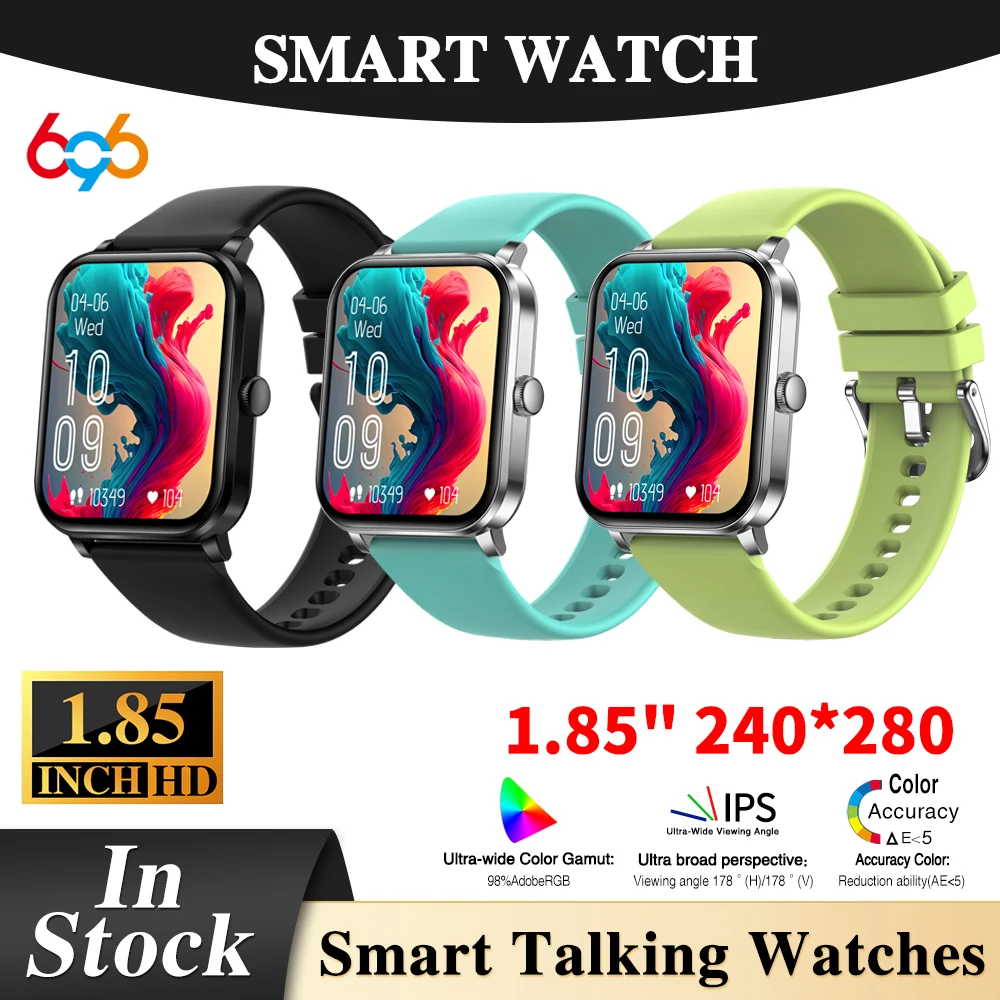 

New 1.85" Blue Tooth Call Men Women Smart Watch Heart Rate Sports Fitness Waterproof Bracelet Voice Assistant Smartwatch