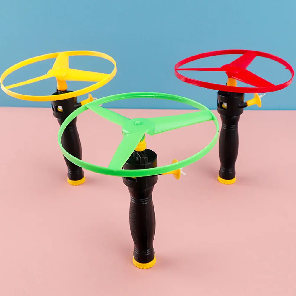 Flying Disc Pull String Toys 10 Pack Outdoor Launch Saucer Games for Kids Party Favors and Activities