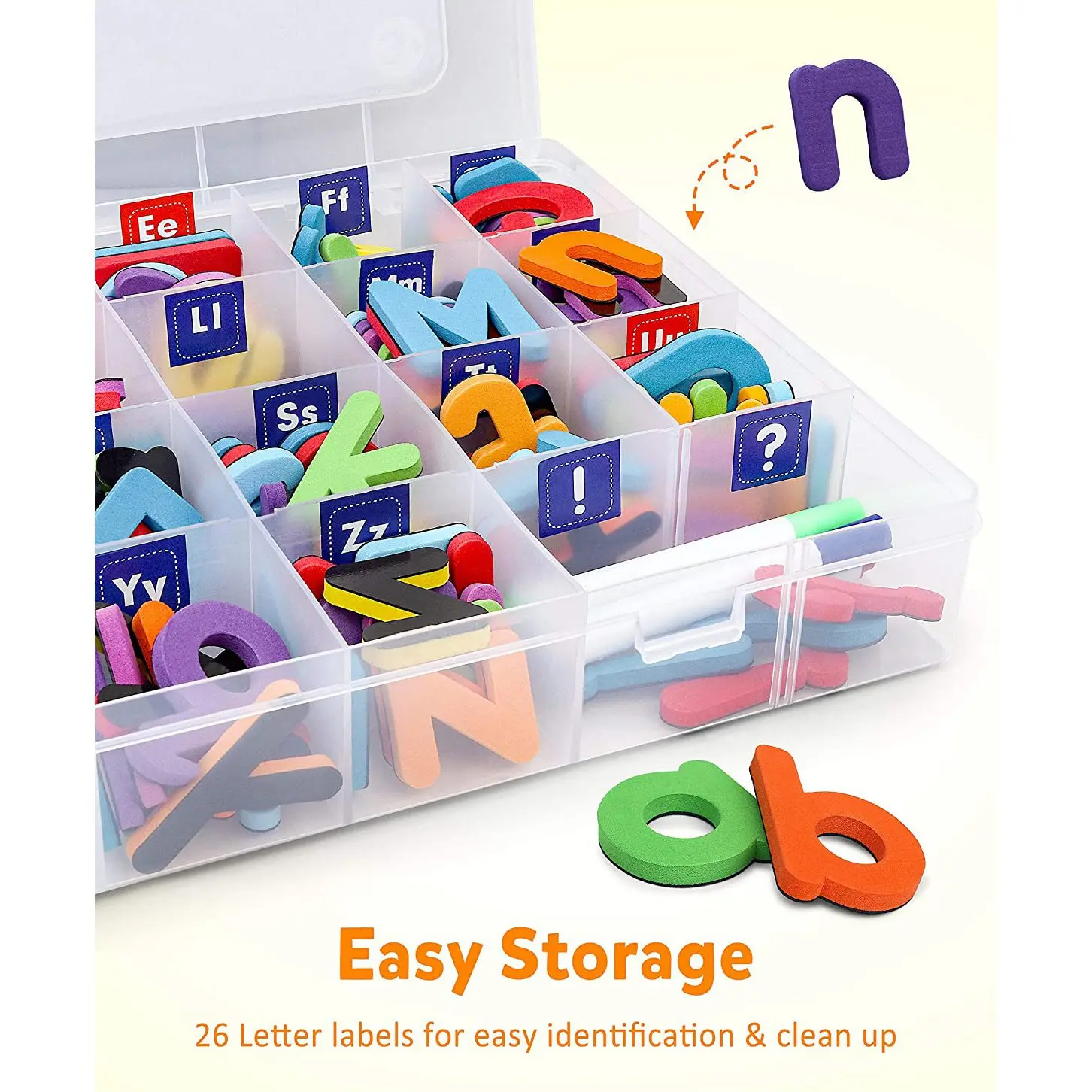 244 Pcs Magnetic Letters Numbers Set, Uppercase Lowercase Foam Alphabet ABC Fridge Magnets, Educational Set-A57X