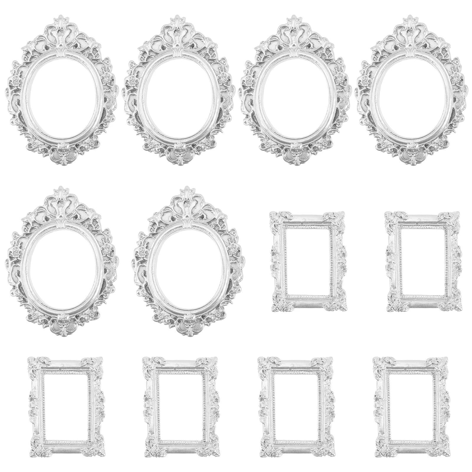 

Mini Frames for Crafts Photo Retro Decor Christmas Tree Silver Resin Picture Office