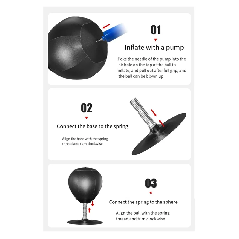 A04F-Desktop Boxing Punching Bag Stress Relief Speed Training Punching Bag Muay Tai Exercise Suction Table Boxing Punch Ball