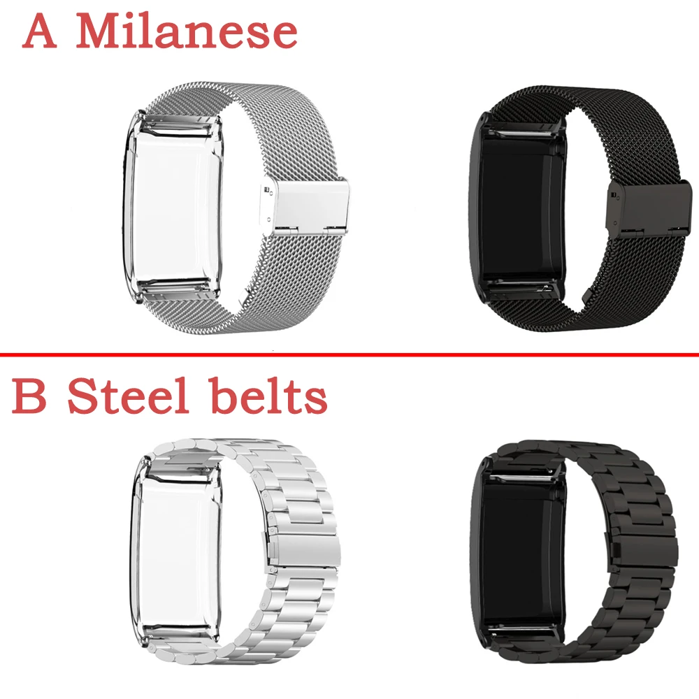 2PC Stainless Steel Strap+PC Protective Case for WHOOP 4.0 Fitness Tracker Smart Watch Replacement Watchband