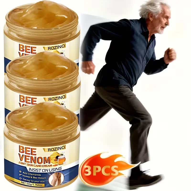 1Pcs/2Pcs/3Pcs Bee Venom Joint Skin Care Cream, Powerful Moisturizing and Hydrating, Joint Care, Smooth and Brightening Skin, Suitable for Arm, Leg, Ankle, and Knee Joint Care, Unisex