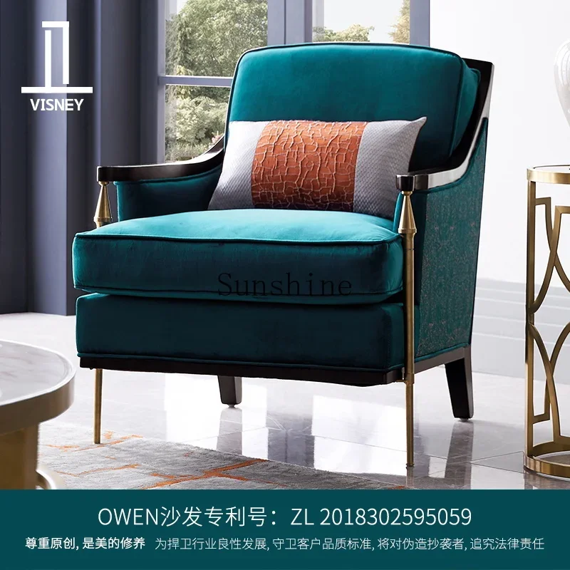 

American light luxury leather sofa modern high-end living room original buckle three people FT