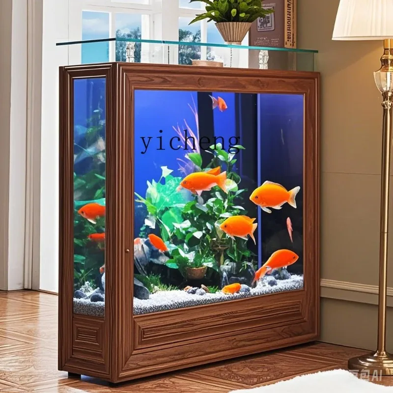 yg-1 Fish Tank Living Room Household Small And Medium Ecological Water-free Rectangular Partition Screen Floor Fish Tank