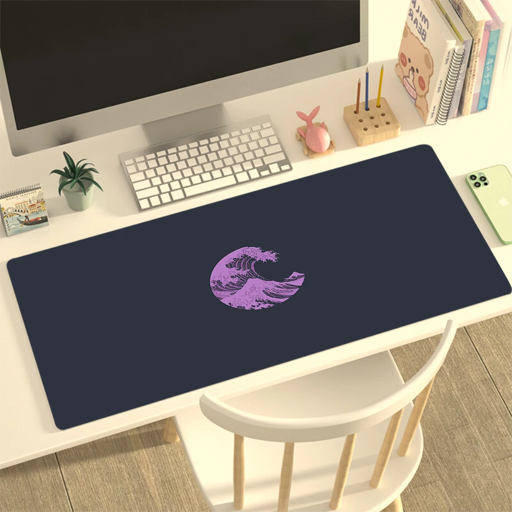 Great Off Wave Mouse Pad Gamer Large Black and White Japanese Art Mousepad XXL Mouse Mat Game Carpet Rubber Keyboard Pads 50x100