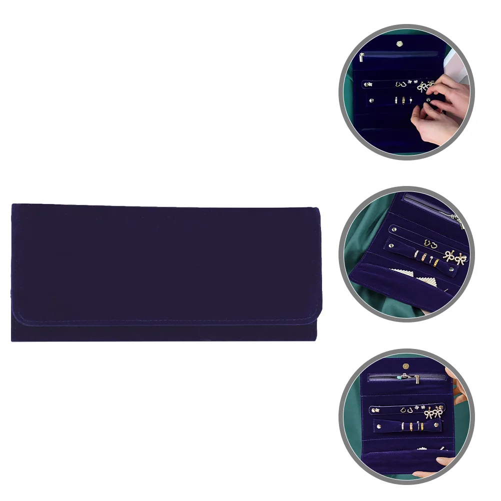 

1 Piece Microfiber Jewelry Storage Roll Bag Compact Travel Organizer for Rings Necklaces Earrings Bracelets Holder Portable