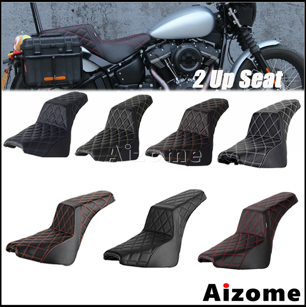 Motorcycle Two Up Driver Passenger Seat For Harley Softail Street Bob FXBB FXBBS Heritage Classic FLHC FLHCS Slim Deluxe 2018-24