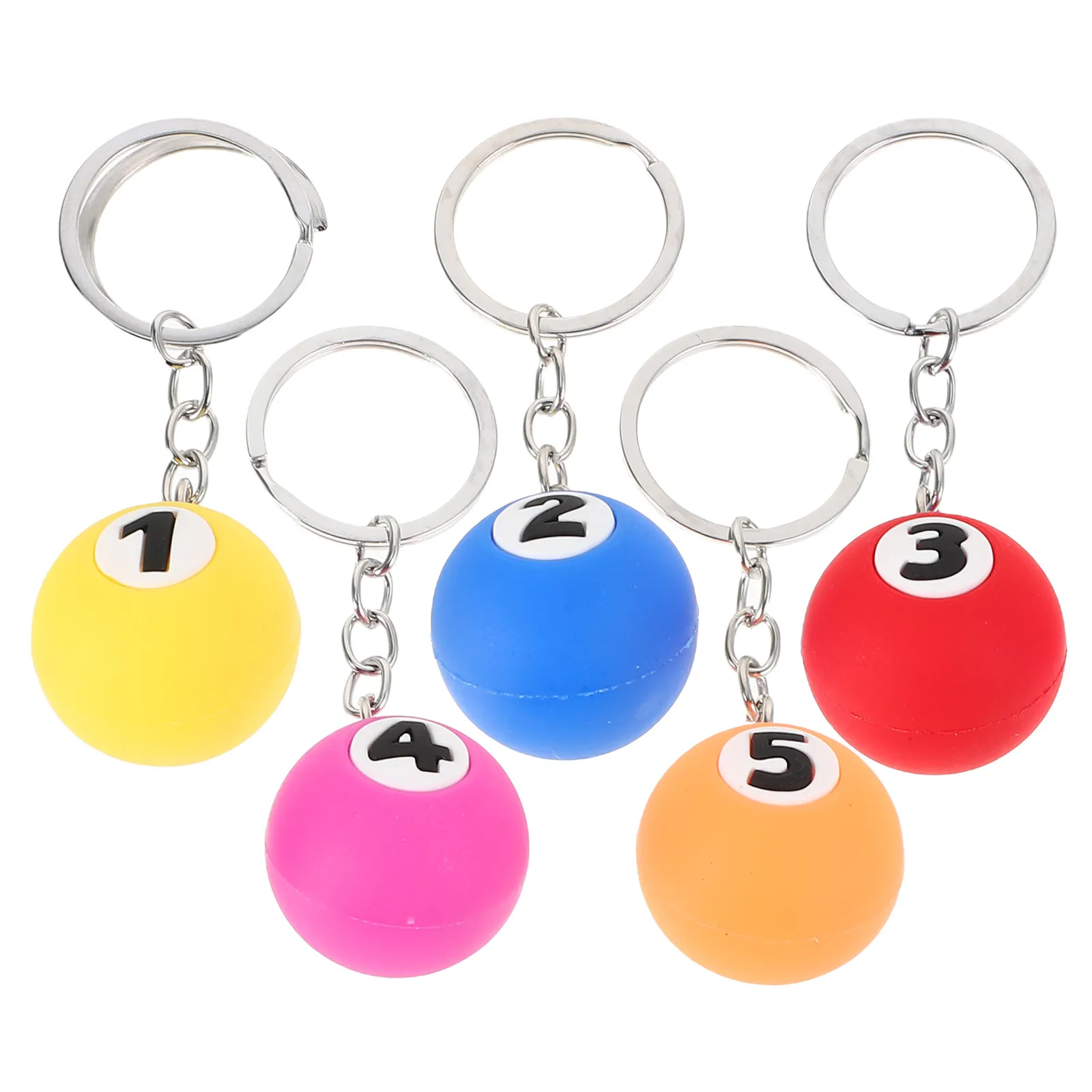 

Набор из 5 реалистичных брелоков в виде бильярдных шаров, уникальные мини-брелоки для ключей, декоративные аксессуары для сумок и ключей