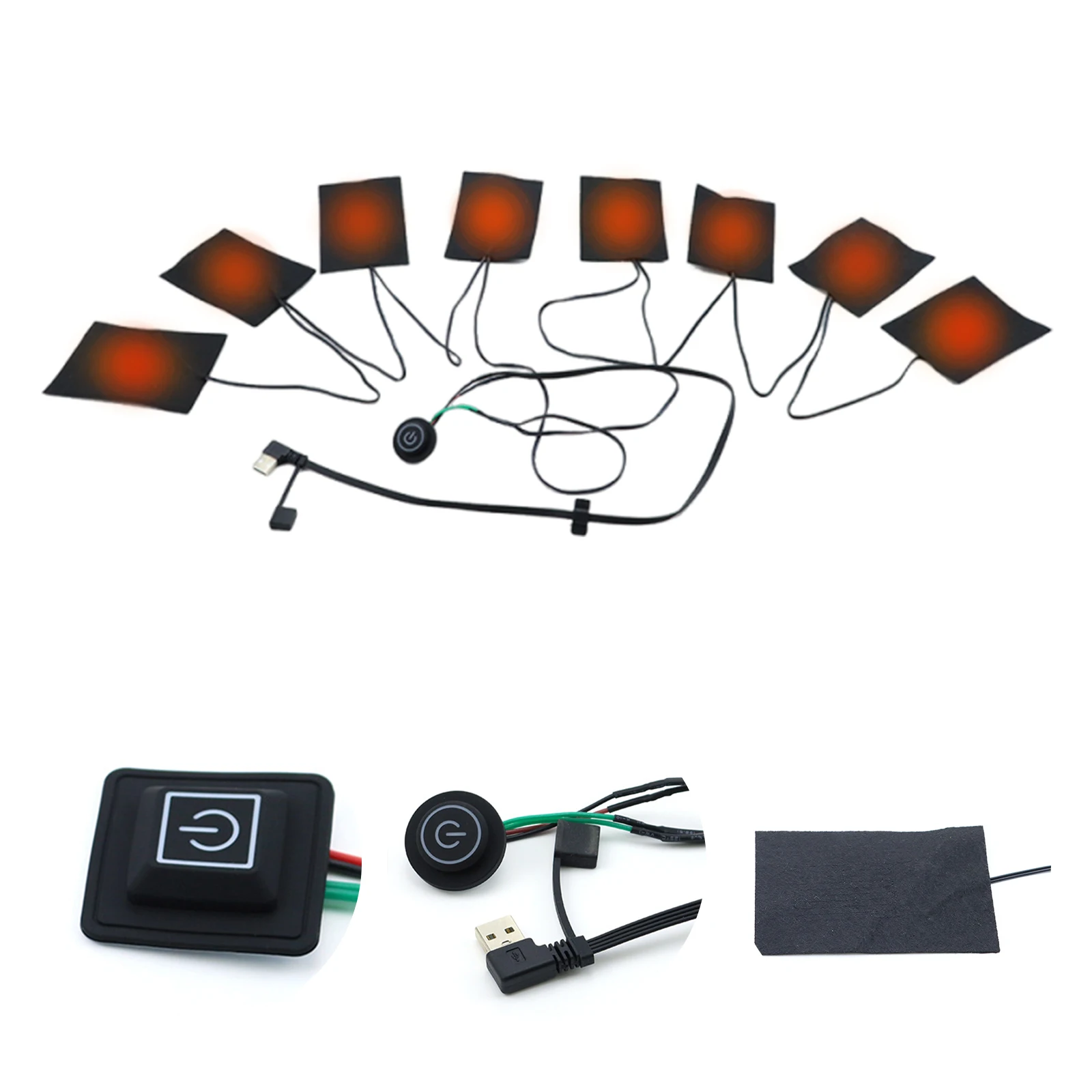 Almohadilla de ropa calentada DIY de 3 niveles, calentador de tela eléctrico lavable, chaleco plegable, almohadillas térmicas para acampar al aire libre y senderismo