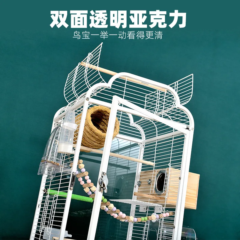 Directly from the manufacturer Various metal bird cages Pet cages Multifunctional group bird cages Double-sided transparent
