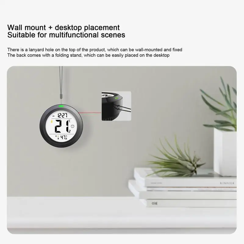 1~8PCS Tuya Smart WIFI Temperature And Humidity Sensor Indoor Hygrometer Thermometer bluetooth-compatible With Alexa