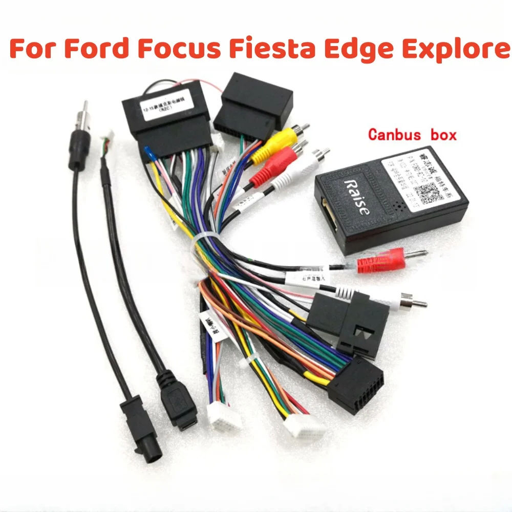 16 pin Harness CANBUS Decoder Box FORD-RZ-10/RZ-FD10/RZ-FD60 for Ford Focus 2011-2019 Fiesta Edge Explore Android RADIO Sync