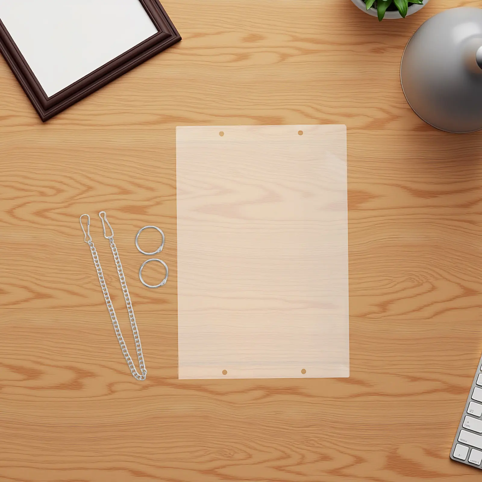 

1Set A5 Transparent Label Holder Side-Insert Price Tag Display Pocket for Retail Stores Hanging Poster Sleeve Chain-Link Display