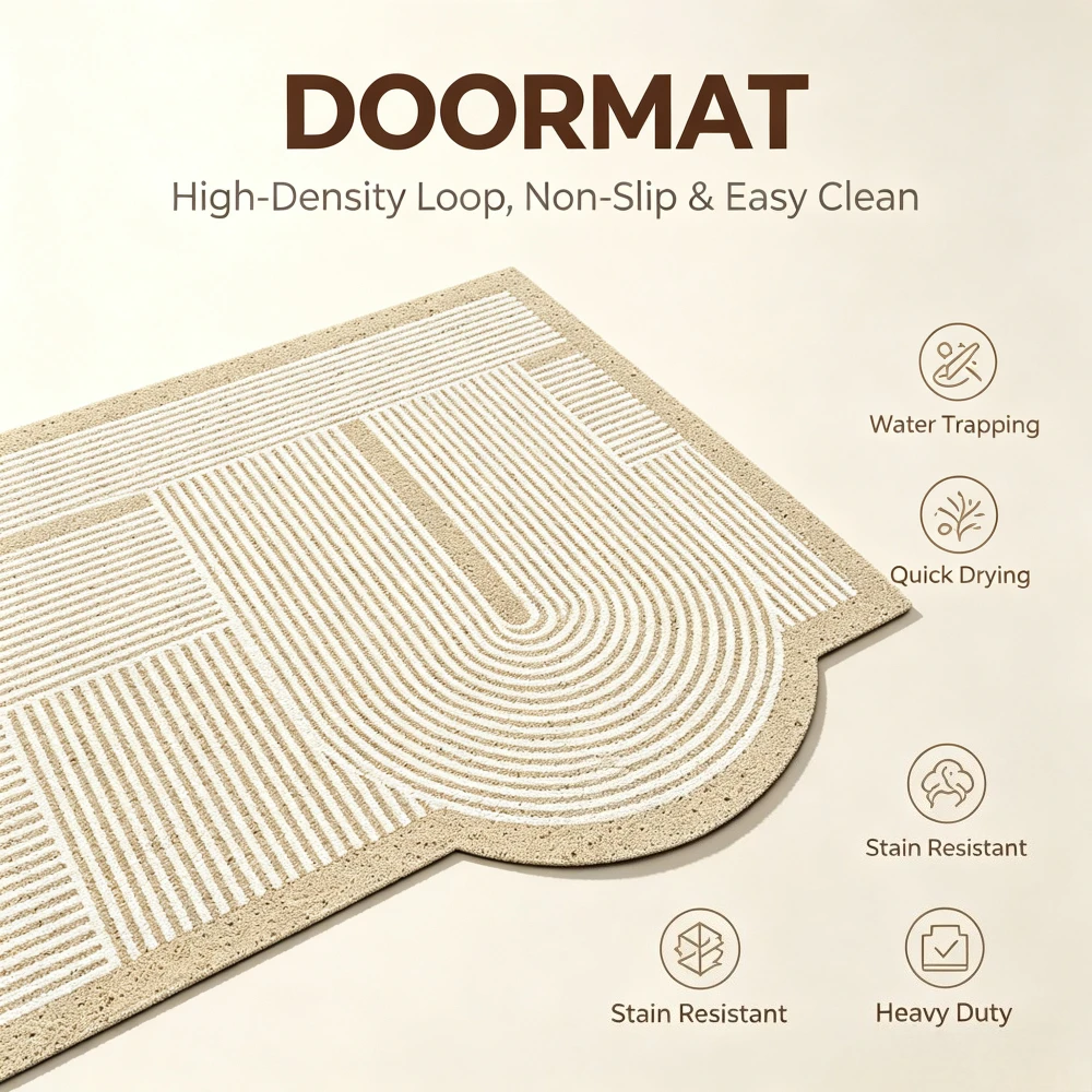 Simple Style Floor Mat Cusizable Entrance L Carpet Anti-Slip Door Mat Home Use Dustproof Wear Resistant
