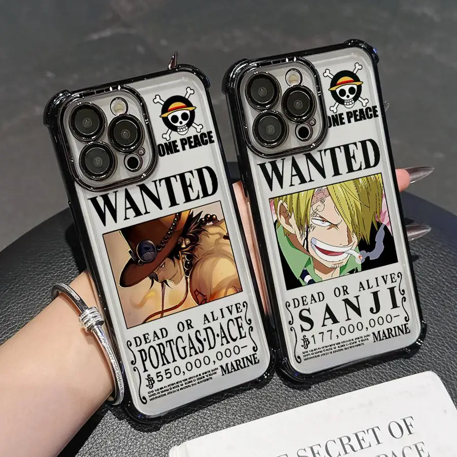 Funda de teléfono transparente Ace Sanji de una pieza para Apple iPhone 16 15 14 Plus 13 12 11 Pro Max 16e 17 Air