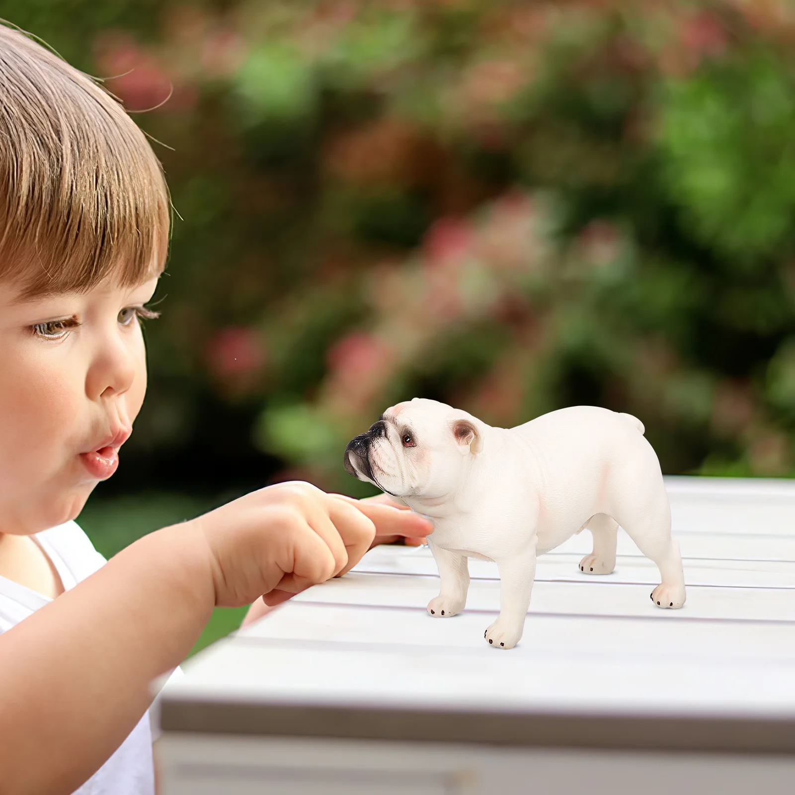 

2Pcs Bulldog Animal Figures Mini Desktop Decoration Landscape Ornament Artificial Dog Figure for Home Garden Bulldog Figure