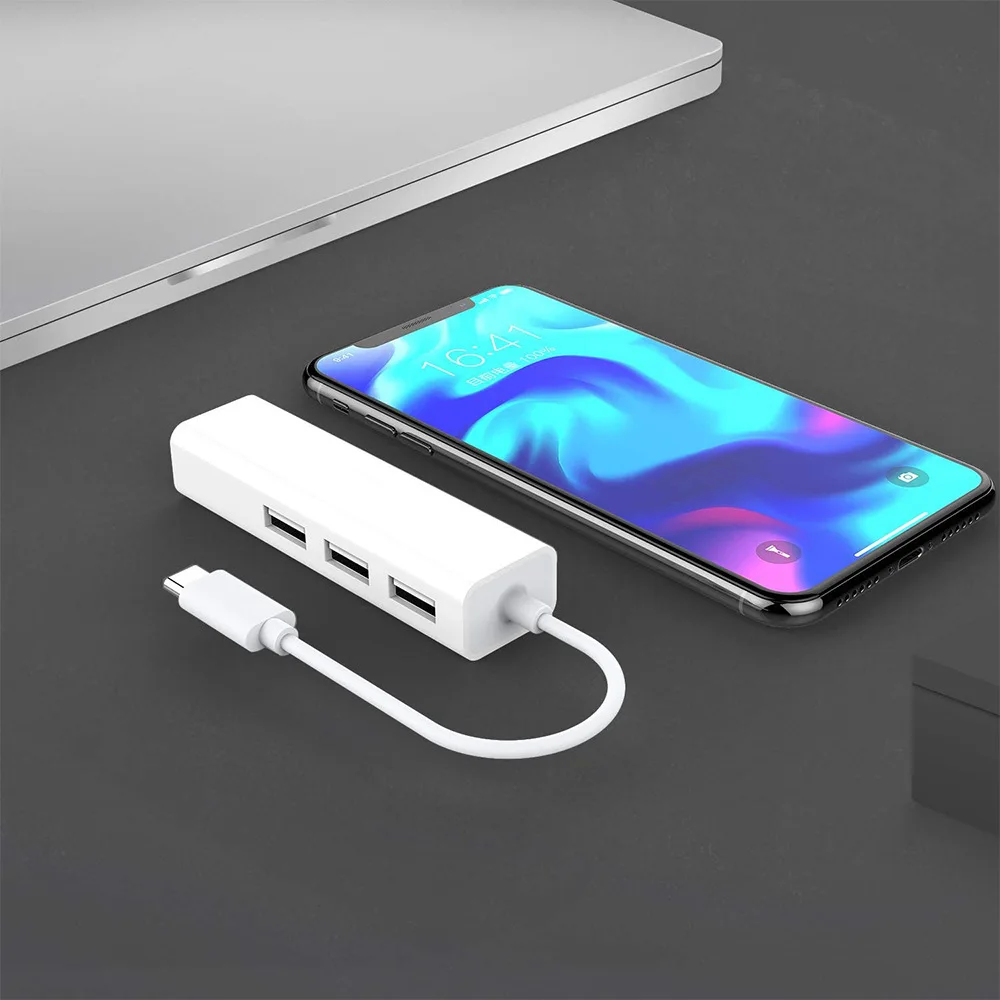 RTL8152B USB Type C to RJ45 Lan Network Card USB2.0 Ethernet Card Hub Splitter Adapter 10GBit/s for Laptop PC Driver Free