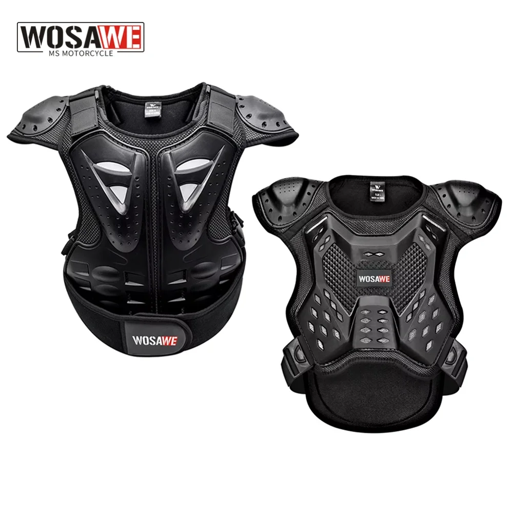 WOSAWE Kids Motorcycle Children Chest Vest Motorbike Chest Back Vest Motocross Racing Vest Outdoor Sports Riding Equipment