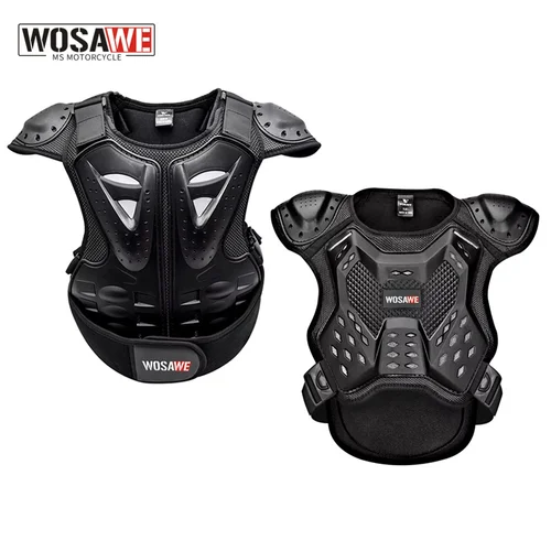WOSAWE, chaleco de armadura para motocicleta para niños, protección trasera, Protector de pecho y espalda para motocicleta, chaleco de carreras para Motocross, equipo de protección