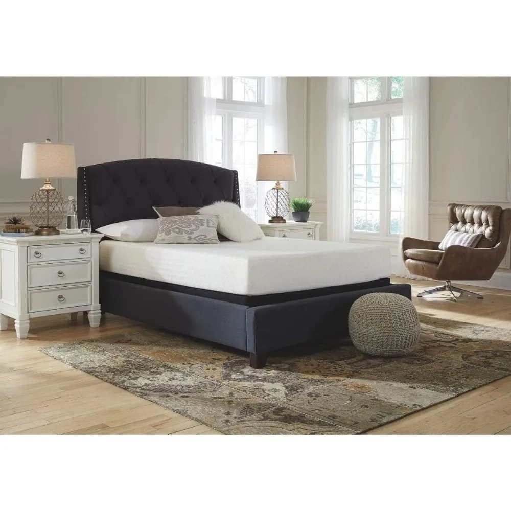 

Signature Design by Ashley Queen Size Chime 10 Inch Medium Firm Memory Foam Mattress with Green Tea & Charcoal Gel