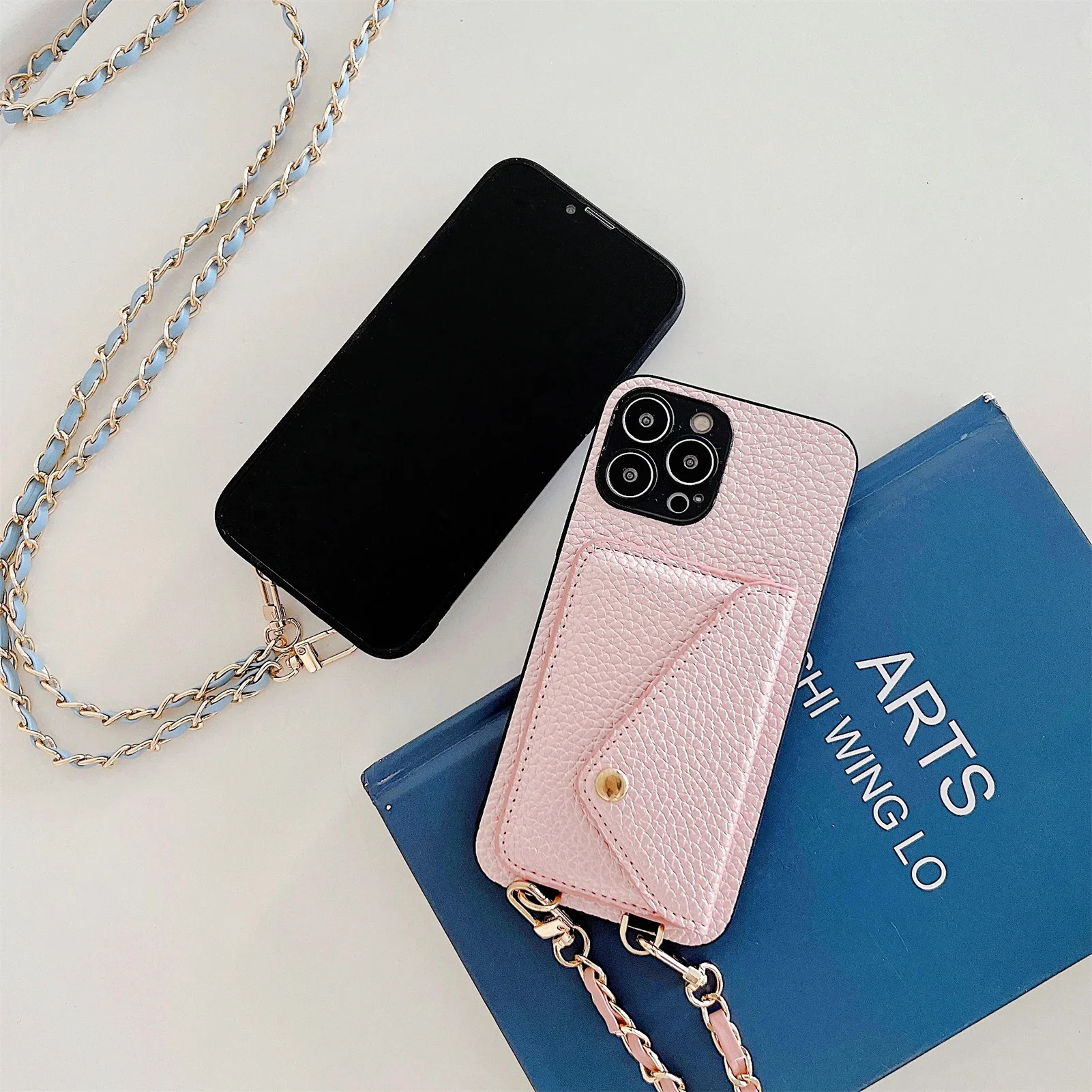 Handgelenkband Crossbody Brieftasche Handyhülle für iPhone 18 17 Air 16 15 14 13 12 Pro Max XR XS 8 7 Kartenhalter Kettenriemen Tasche Abdeckung – Detail 5