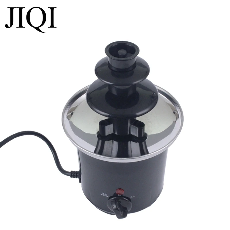 JIQI Mini Chocolate Melting Pot Electric Chocolate Fountain Fondue Cheese Butter Heating Melter DIY Waterfall Hotpot Baking Tool