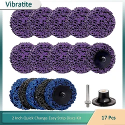 17pcs 2 Inch Strip Discs Kit Stripping Wheel for Drills Grinder Clean and Remove Paint Rust Welds and Oxidation Easy Strip Wheel