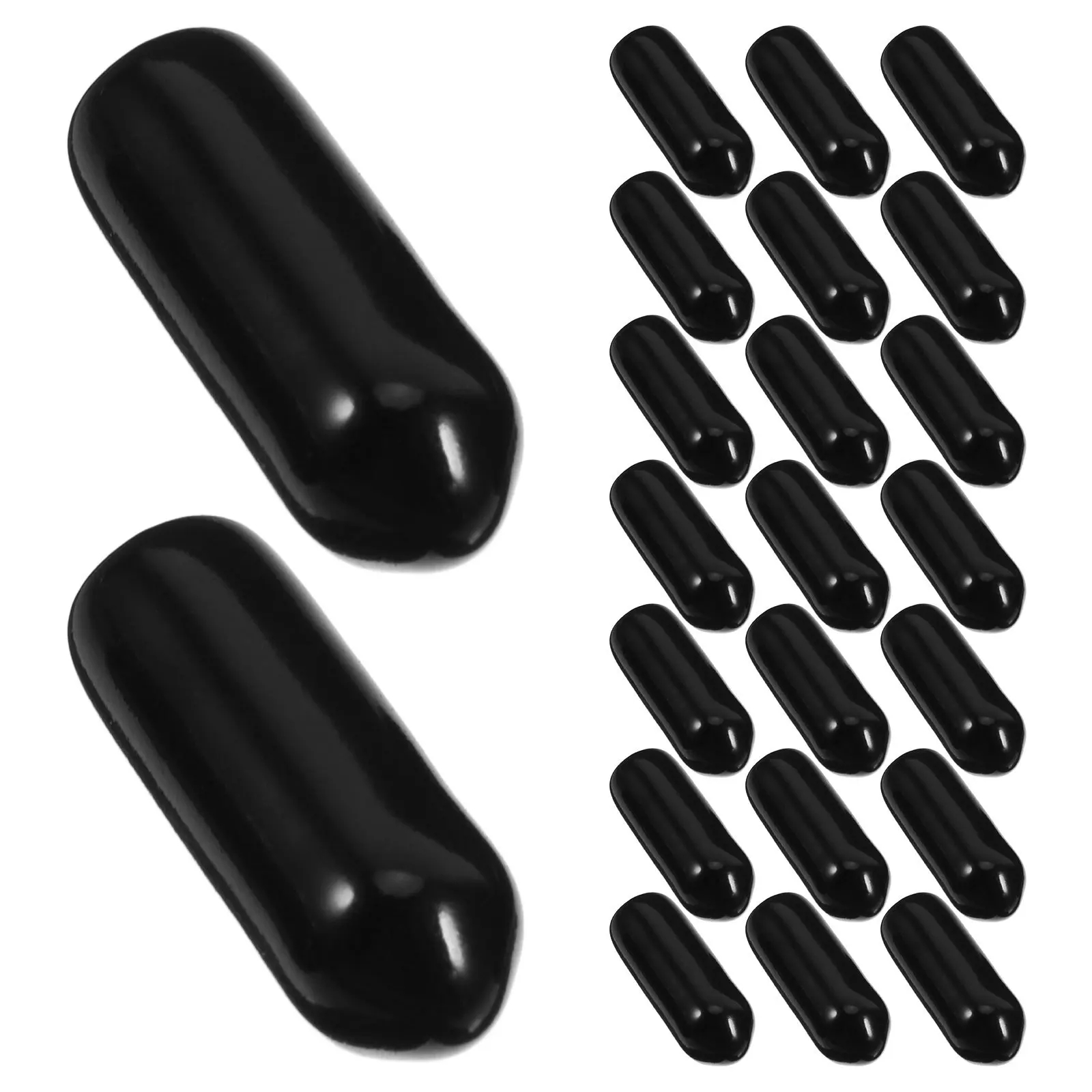 

100Pcs PVC Screw Caps Flexible Bolt End Protectors Black Rubber Tips Electrical Wire Tubing Rod Bolt Covers 4.5mm