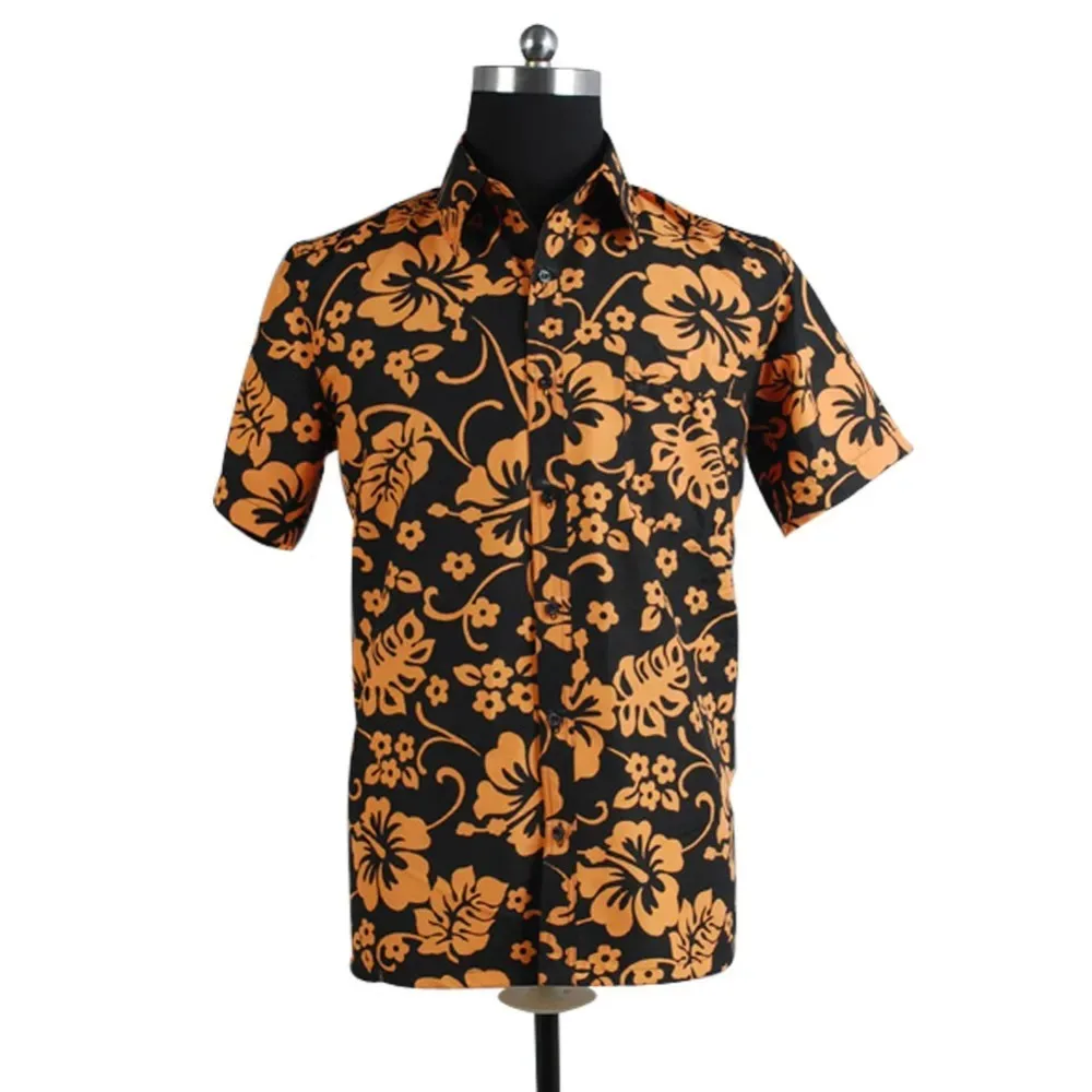 floral print Raoul Duke Cosplay Shirt Movie Fear And Loathing In Las Vegas Disguise Adult Men Fantasy Halloween Party Cloth