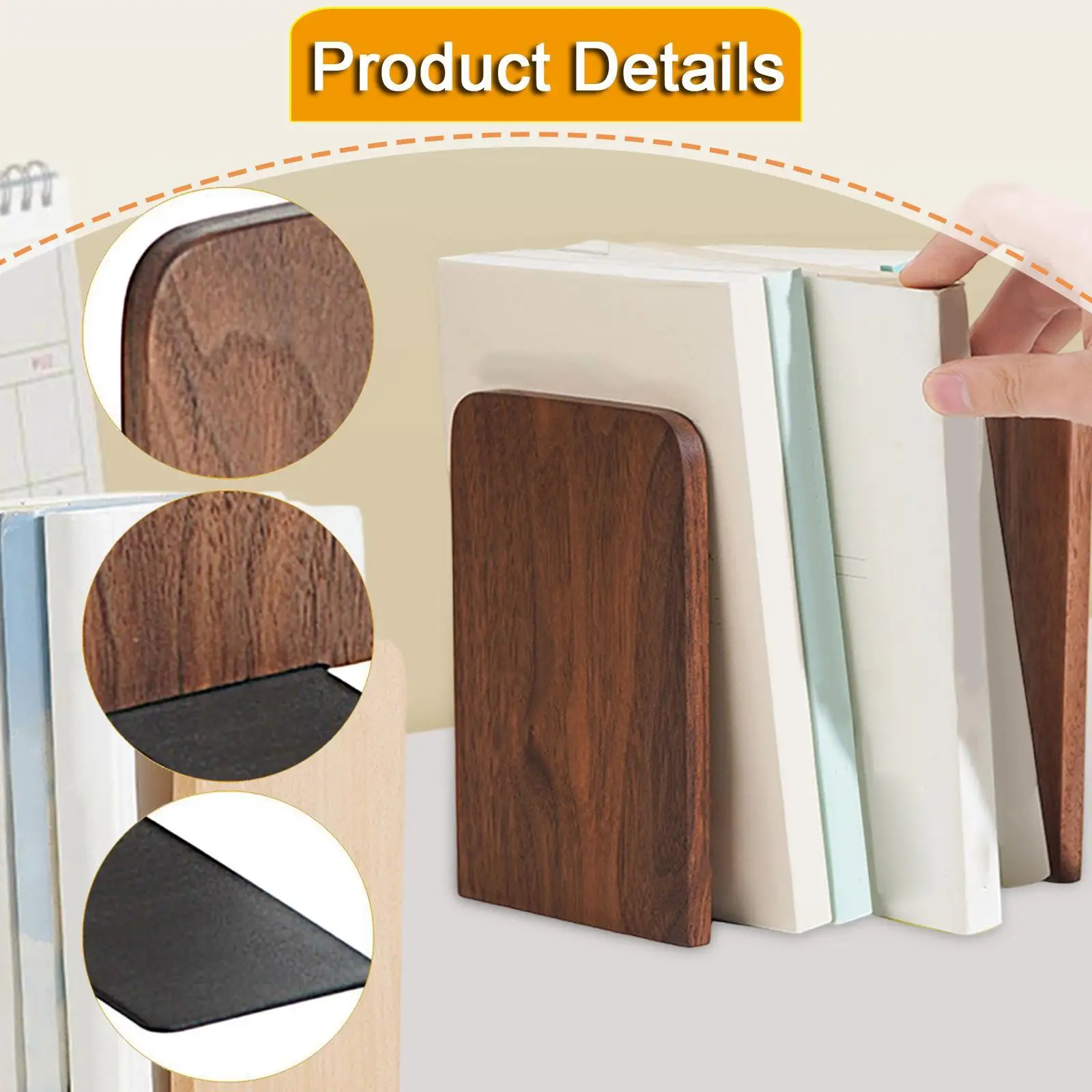 خشبية كتاب نهاية كتاب سدادة بسيطة مكتب كتاب حامل متعدد الوظائف للأقراص المضغوطة/مجلات للأرفف سطح المكتب خزانة الكتب