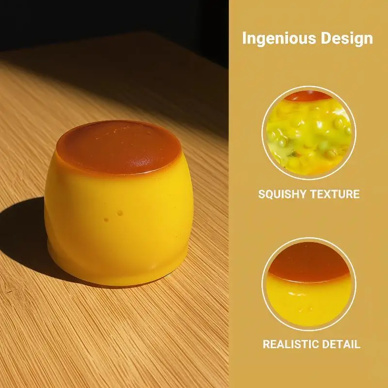Pudding Squeeze Toys Food Shaped Squeeze Sensory Toy Rebound Soft Stress Relief Toy Creative Relaxation