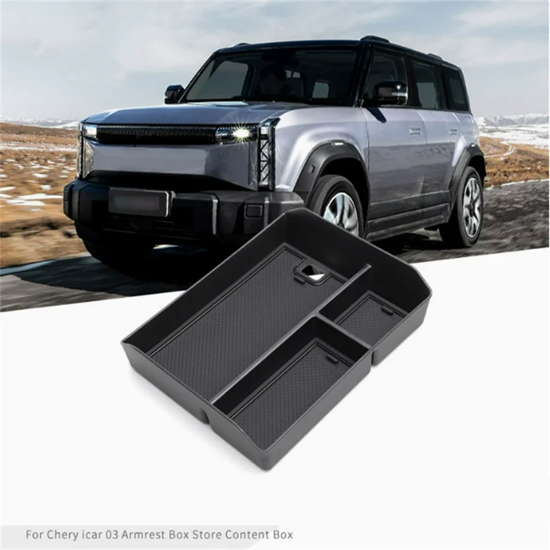 

For CHERY ICAR 03 2024+ Interior Moulding Central Storage Box Pallet Armrest Container Box Cover ABS 1PCS