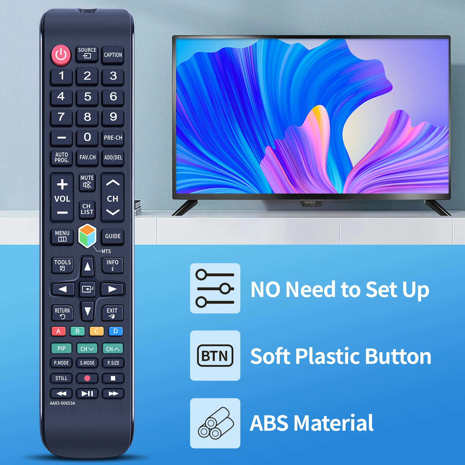New A83-00653A Remote Control for Samsung TV TM1260 SYNCM173P AA8300653A TM1260 SYNCM173P LNS2738DX HPS4253 LNS4041DX LNS4051DX