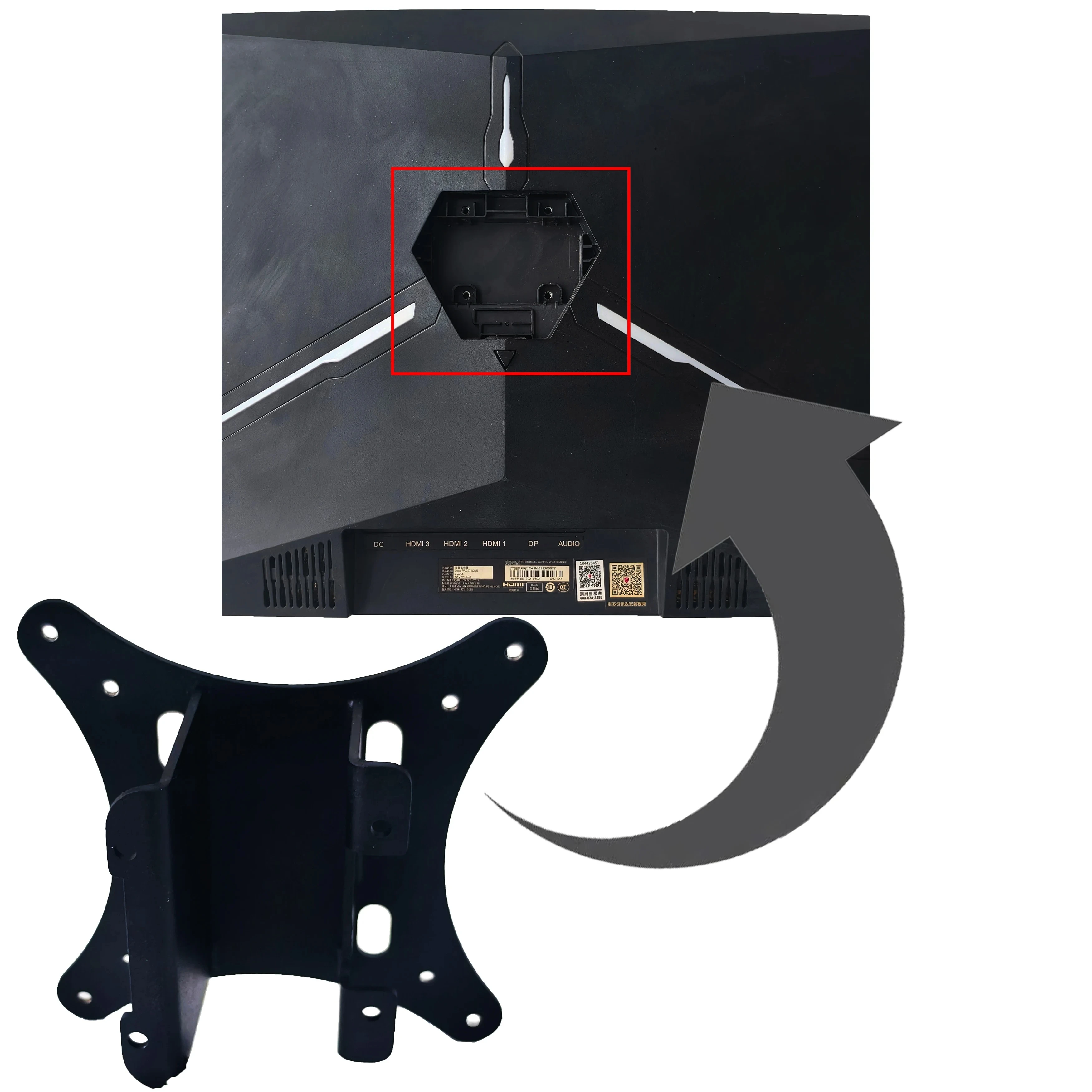 

VESA Wall Mount Adapter for MSI Optix PAG341CQR PAG271CQR 34" 27" Inch Curved Monitor Monitor Bracket Mounts to Stand / Arm