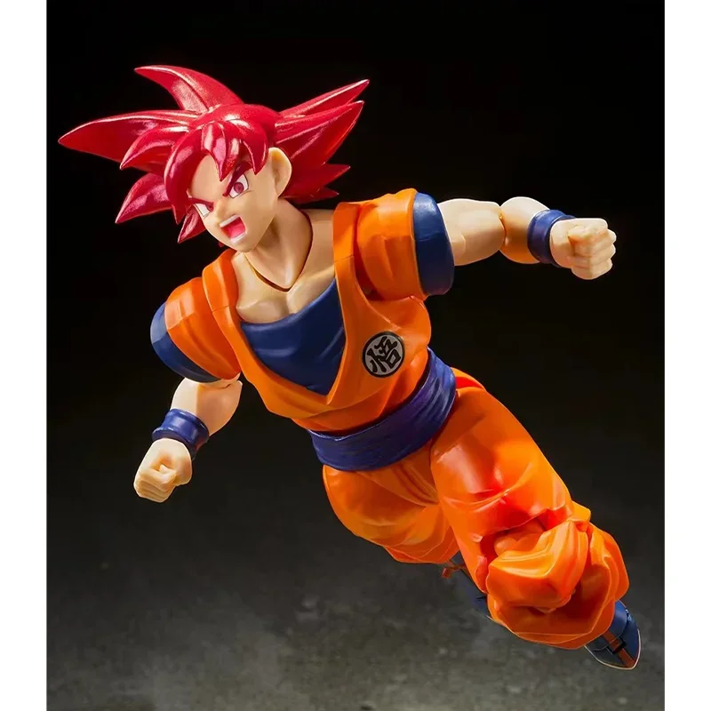 Original Bandai S.H.Figuarts SHF Super Saiyan Dios Son Goku el corazón de la justicia Dragon Ball en Stock Anime modelo de acción Juguetes