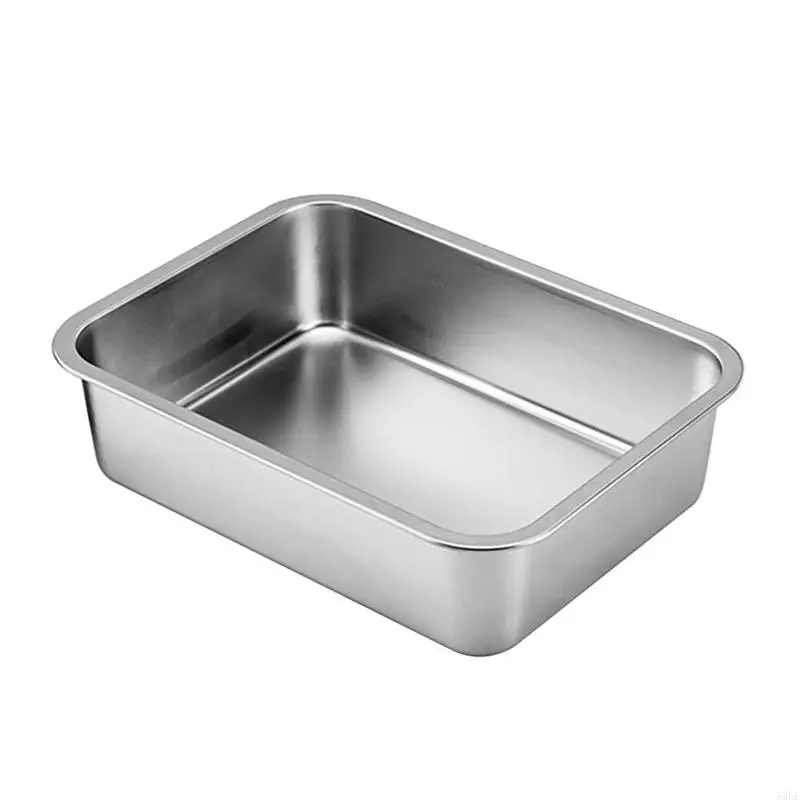 

55KF for Cat Litter Box Stainless Steel 4 inch Height Non Odor Hard and Safe for Kitt