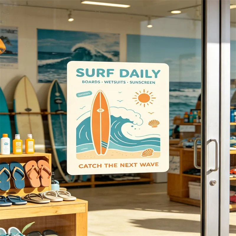 Custom Store Window Decal Vinyl Sticker Business Shop Glass Door Wall Decoration Coffee Cafe Retail Store Promotional Sign