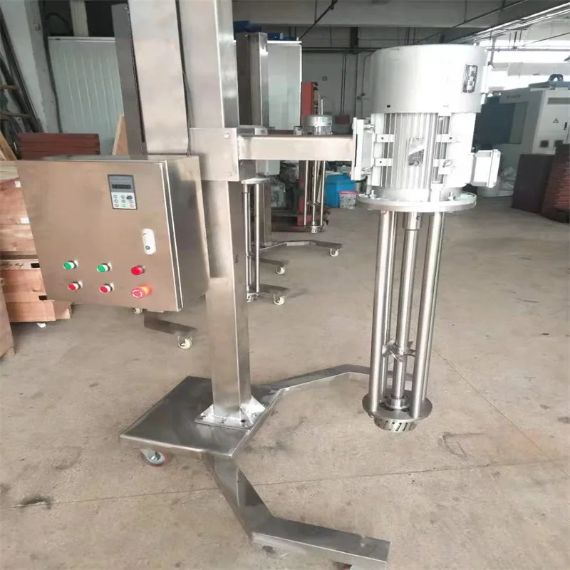 Electric high shear disperser, hydraulic lifting mixer, emulsifying machine, adjustable speed, movable homogeneous agitator.